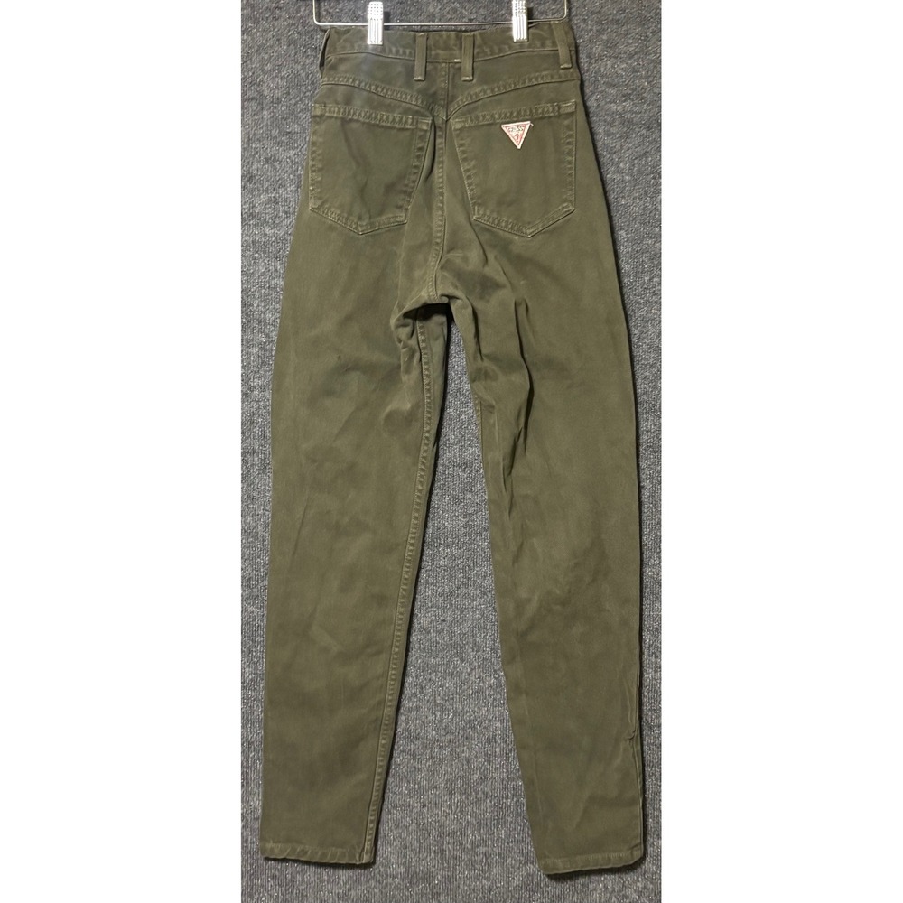 Guess Womens 27 Jeans Olive Green Vintage 90s Georges Marciano High Rise Tapered - Picture 2 of 7